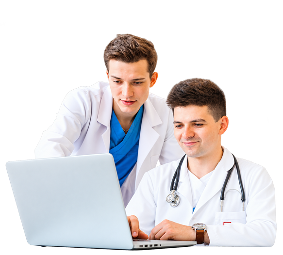 Healthcare professional assisting senior patient